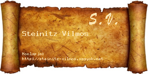 Steinitz Vilmos névjegykártya
